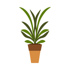 Fototapeta na wymiar Plant pot vector icon leaf. Garden green symbol growth flower. Botanical seed stem environment indoor flora