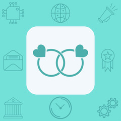 Rings vector icon sign symbol