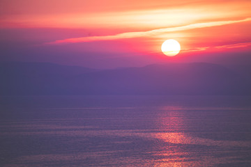 Colorful sunset over the sea