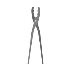 Tong vector icon illustration equipment tool utensil. Barbecue symbol cartoon. Hand black serving pincers item