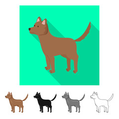 Vector illustration of dog and animal  symbol. Collection of dog and pet vector icon for stock.
