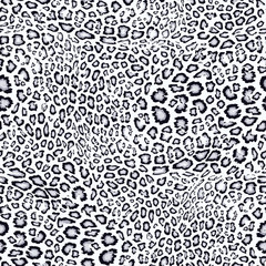 Snow leopard print. Realistic vector seamless pattern with small spots. Animal skin background. Wildlife theme texture, fur of jaguar, leopard, cheetah, panther, cat. Black, grey and white color