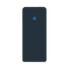 Smartphone back view vector icon device. Mobile phone technology digital blank screen. Gadget flat mockup with camera
