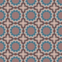 seamless wallpaper pattern with rosy brown, teal blue and blue chill colors. can be used for cards, posters, banner or texture fasion design