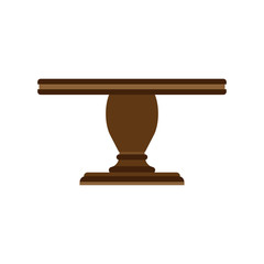 Table side view vector icon furniture isolated interior. Business empty element desk wooden advertise. Cartoon decor room