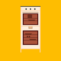 Oven vector illustration appliance cooking kitchen. Icon stove equipment domestic food. Kitchenware chef power machine