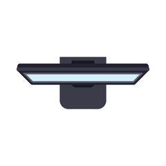 Monitor screen top view display vector icon. Above computer electronic isolated white. Flat PC device equipment office