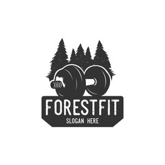 fitness forest silhouette logo