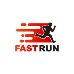 Fototapeta premium Fast Running Logo Template Design Vector, Emblem, Design Concept, Creative Symbol, Icon