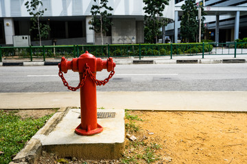 red fire hydrant on the street
