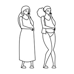 couple of beautiful pregnancy women characters