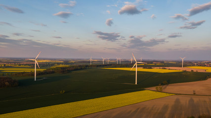 Elektrownia wiatrowa- pole rzepaku - krajobraz © BlackMediaHouse