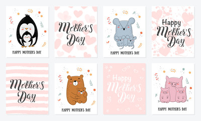 Obraz premium Happy Mother's Day postcard collection.