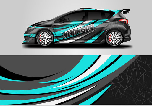 Car Wrap Livery Decal Vector , Supercar, Rally, Drift . Graphic Abstract Stripe Racing Background . Eps 10