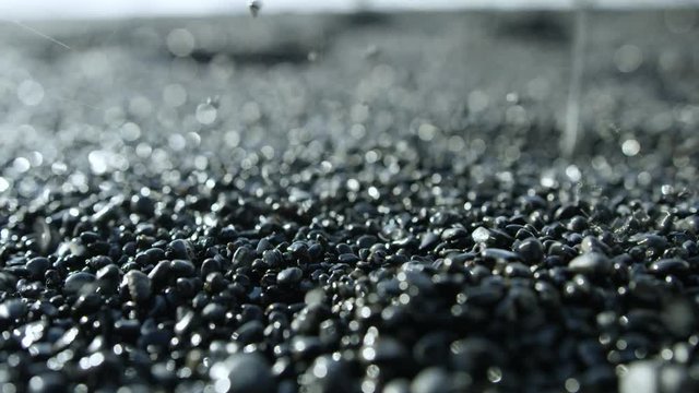 Close Up Sand Falling, Black Sand Beach, Iceland.