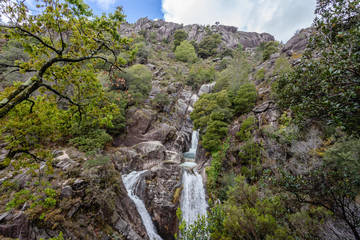 View of waterfall of Arado on Peneda Geres National Park, Portugal.