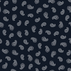 Black and white paisley seamless pattern. - 265704933