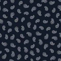 Gordijnen Zwart-wit paisley naadloos patroon. © aunaauna