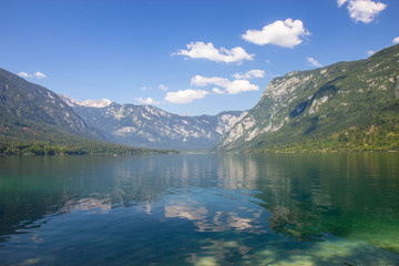 Naklejka na ściany i meble view of Lake Bohinj, Triglav National Park, Julian Alps, Slovenia