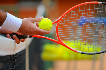 tennis racket and ball