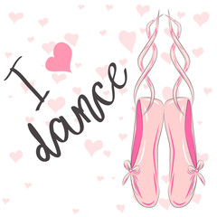 I love dance. Ballet Pink Pointe Shoes Design