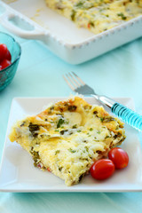Mushroom quiche slice