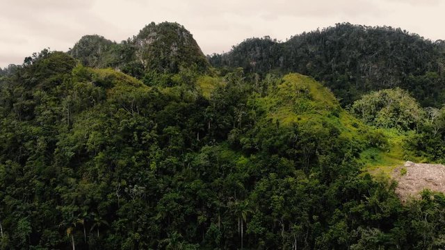 4K aerial shot @ 25P el Karso Mountains in Utuado, Puerto Rico.