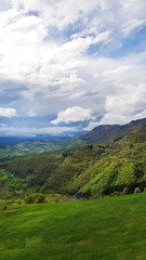 Fototapeta premium bad weather landscape danger conditions on the empty road driving 