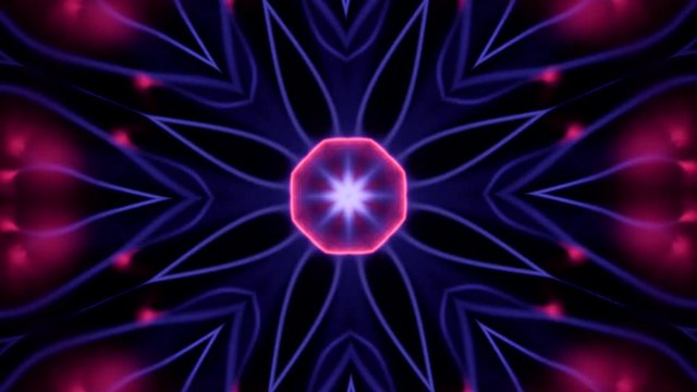 changing kaleidoscope background in neon colors generist from a plasma ball