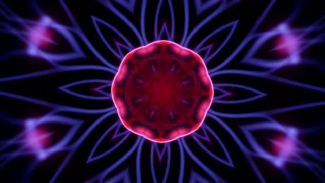 changing kaleidoscope background in neon colors generist from a plasma ball