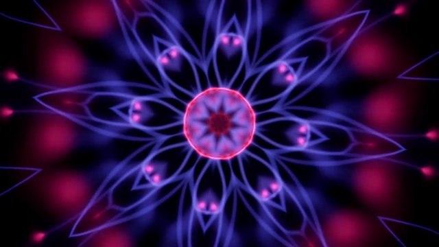 changing kaleidoscope background in neon colors generist from a plasma ball