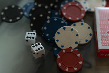dice and chips