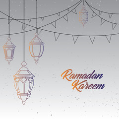 Ramadan Lantern with grunge Background.
