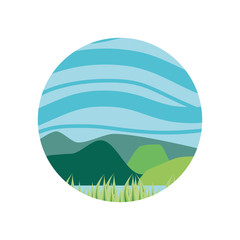 landscape natural in frame circular