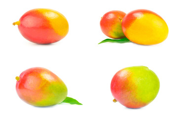 Set of red mango on a white background