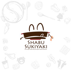 Webshabu sukiyaki logo icon graphic japanese buffet restaurant