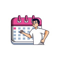 man athletic with calendar reminder