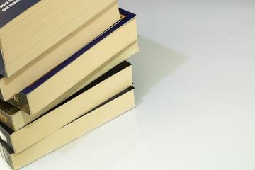 white background with books