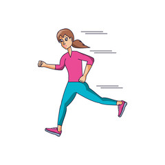 athletic woman running avatar character
