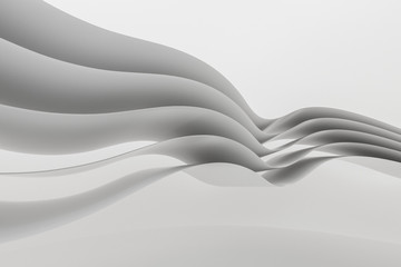 3d rendering, curve surface and light background