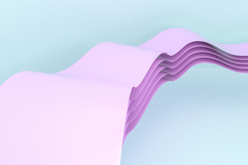 3d rendering, curve surface and light background