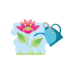 beautiful flower with sprinkler pot