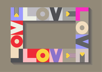 Vector frame with colorful letters for greeting cards and photo.