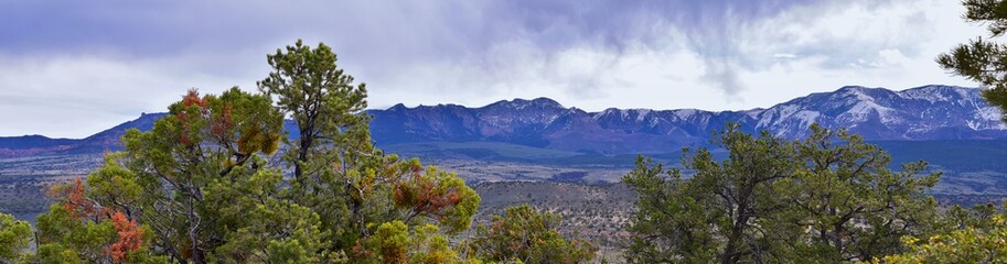 Snow Canyon Overlook, views from the Red Mountain Wilderness hiking trail head, State Park, St George, Utah, United States 