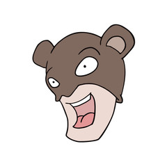 Design of funny cartoon face draw