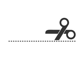 scissors cutting line illustration