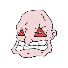 Design of funny cartoon face draw