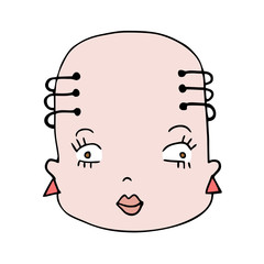 Design of futuristic woman face