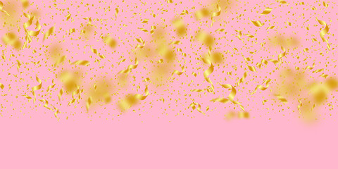 Obraz na płótnie Canvas Streamers and confetti. Gold tinsel and foil ribbo