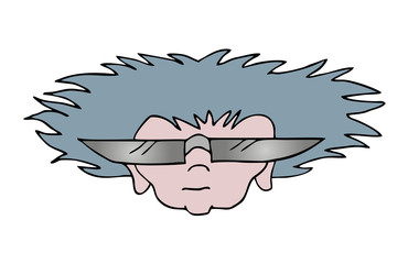 Design of funny horizontal face draw